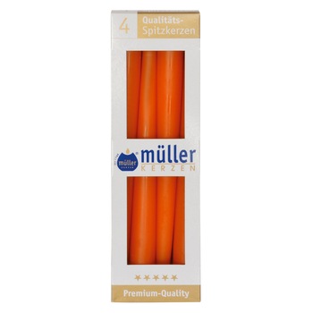 Set 4 buc lumanare conica 245 mm Portocaliu Set 4 buc lumanare conica 245 mm Portocaliu