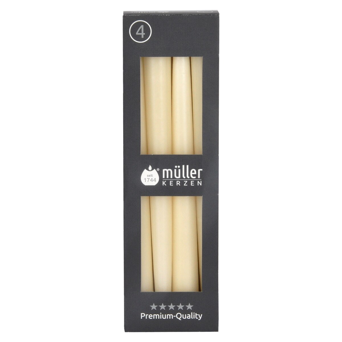 Set 4 Lumanari conice crem-7h