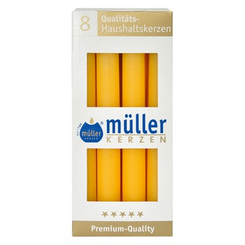 Set 8 buc lumanare conica Galben Set 8 buc lumanare conica Galben