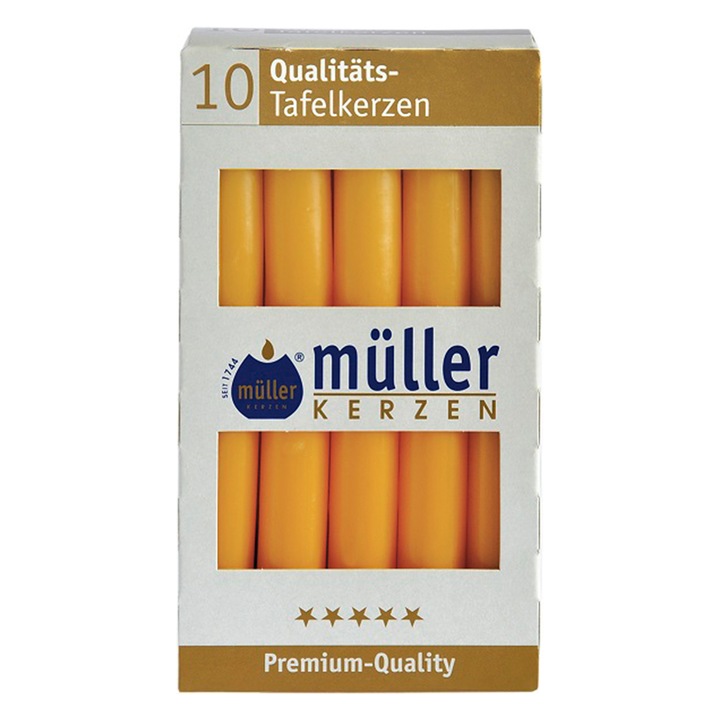 Комплект от 10 портокалови трапезни свещи