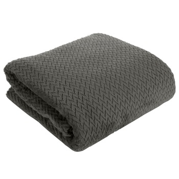 Cuvertura de Pat, Patura pled, Eurofirany, 150x200, CINDY3, Grafit Cuvertura de Pat, Patura pled, Eurofirany, 150x200, CINDY3, Grafit