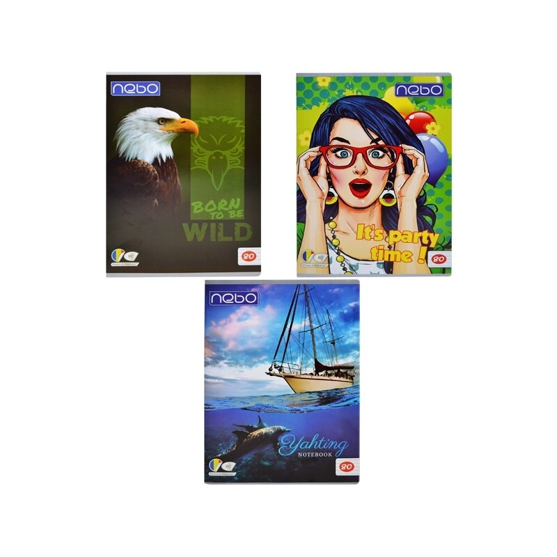Set 5 Caiete A4 de romana, 80 file, Nebo