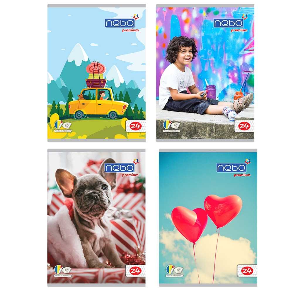 Set 20 Caiete A5 Tip I, 24 file, Nebo Premium®