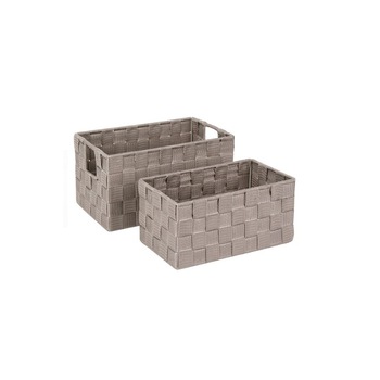 Set 2 cosulete impletite, pentru depozitare, Gri, 28x16x15 cm Set 2 cosulete impletite, pentru depozitare, Gri, 28x16x15 cm