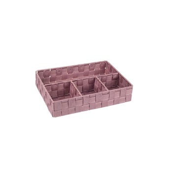 Cosulet impletit pentru depozitaret, compartimentat, roz, 32x25x7 cm Cosulet impletit pentru depozitaret, compartimentat, roz, 32x25x7 cm