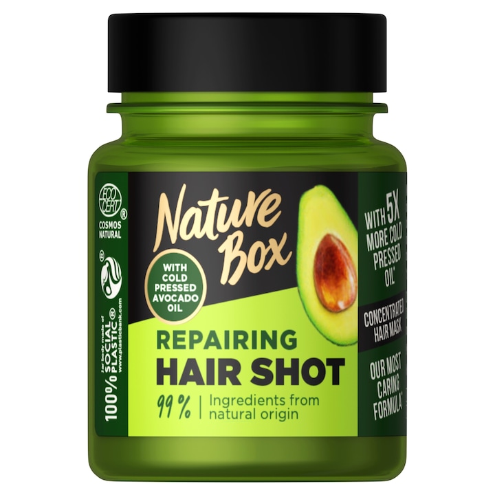 Nature Box pakolás Power Shots Avokádó olajjal a regenerált hajért, 60ml