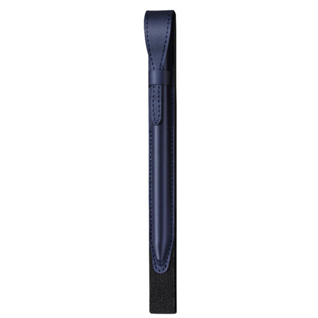 Husa de protectie pentru Stylus din piele PU cu banda elastica pentru prindere pe tableta, agenda, Optim Case, Design Elegant si Modern, Anti-lost, Toc , Pix, Creion, Albastru