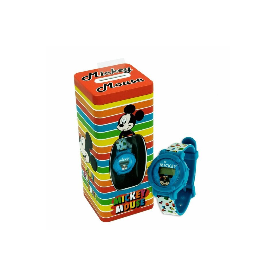 Set ceas digital si pusculita, Mickey Mouse cu dungi