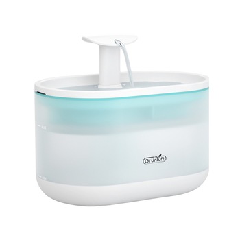 Dispenser apa automat Grunluft® WF002 tip adapator fantana pentru pisici si caini, ultra silentios, 2 moduri fantana, sistem recirculare si filtrare carbon activ, 2.2 L, adaptor priza, alb Dispenser apa automat Grunluft® WF002 tip adapator fantana pentru pisici si caini, ultra silentios, 2 moduri fantana, sistem recirculare si filtrare carbon activ, 2.2 L, adaptor priza, alb