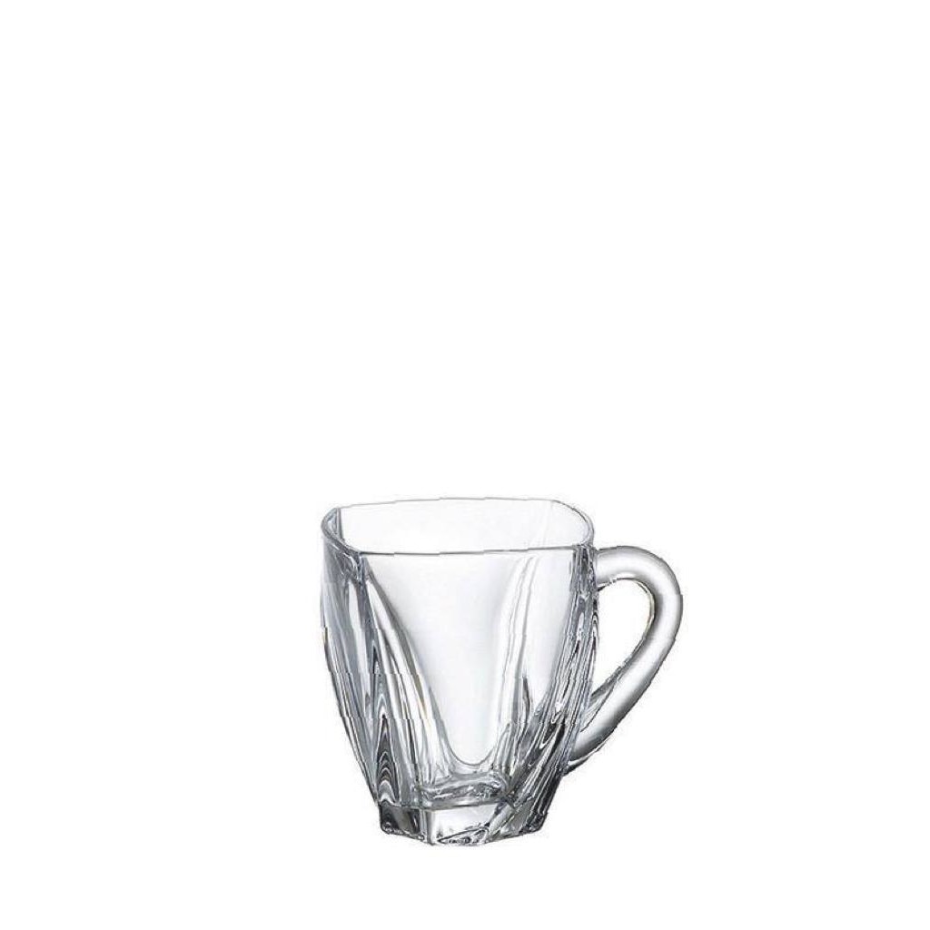 Set 6 cesti cu farfurii , Cristalit ,Bohemia,120 ml