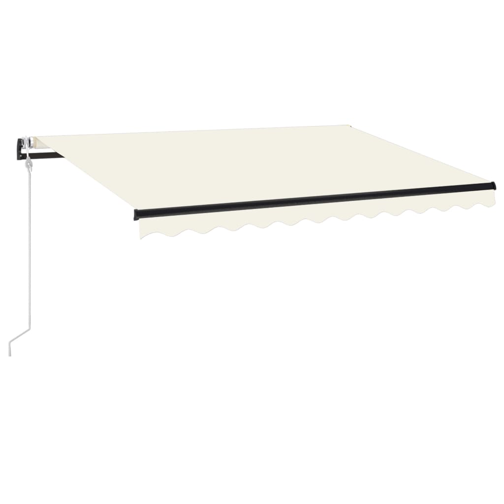 Copertina retractabila automat cu senzor de vant si LED vidaXL, Aluminiu, 350 x 250 cm, Crem