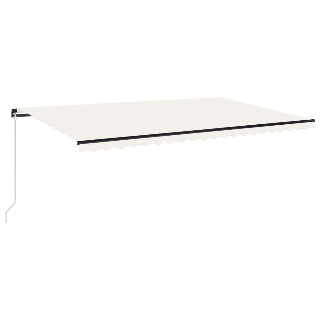 Copertina retractabila manual vidaXL, Aluminiu, 500 x 350 cm, Crem