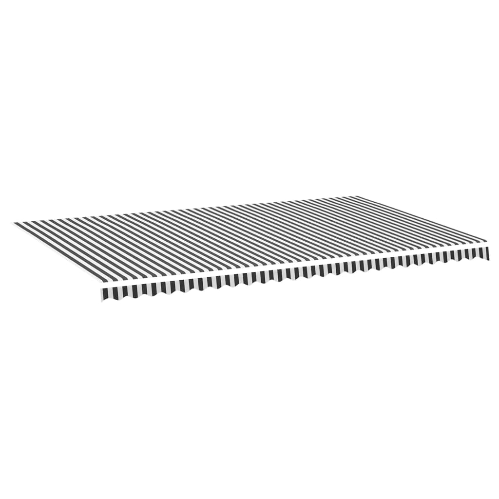 Panza de rezerva cu model pentru copertina vidaXL, Poliester, 580 x 345 cm, Antracit/Alb