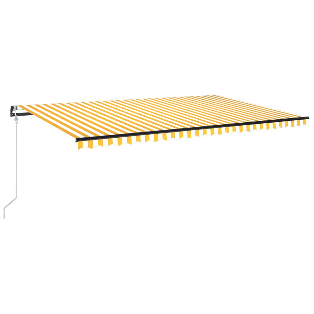 Copertina retractabila automat vidaXL, Aluminiu, 500 x 350 cm, Galben/Alb