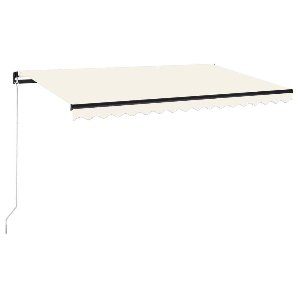 Copertina retractabila manual vidaXL, Aluminiu, 450 x 350 cm, Crem
