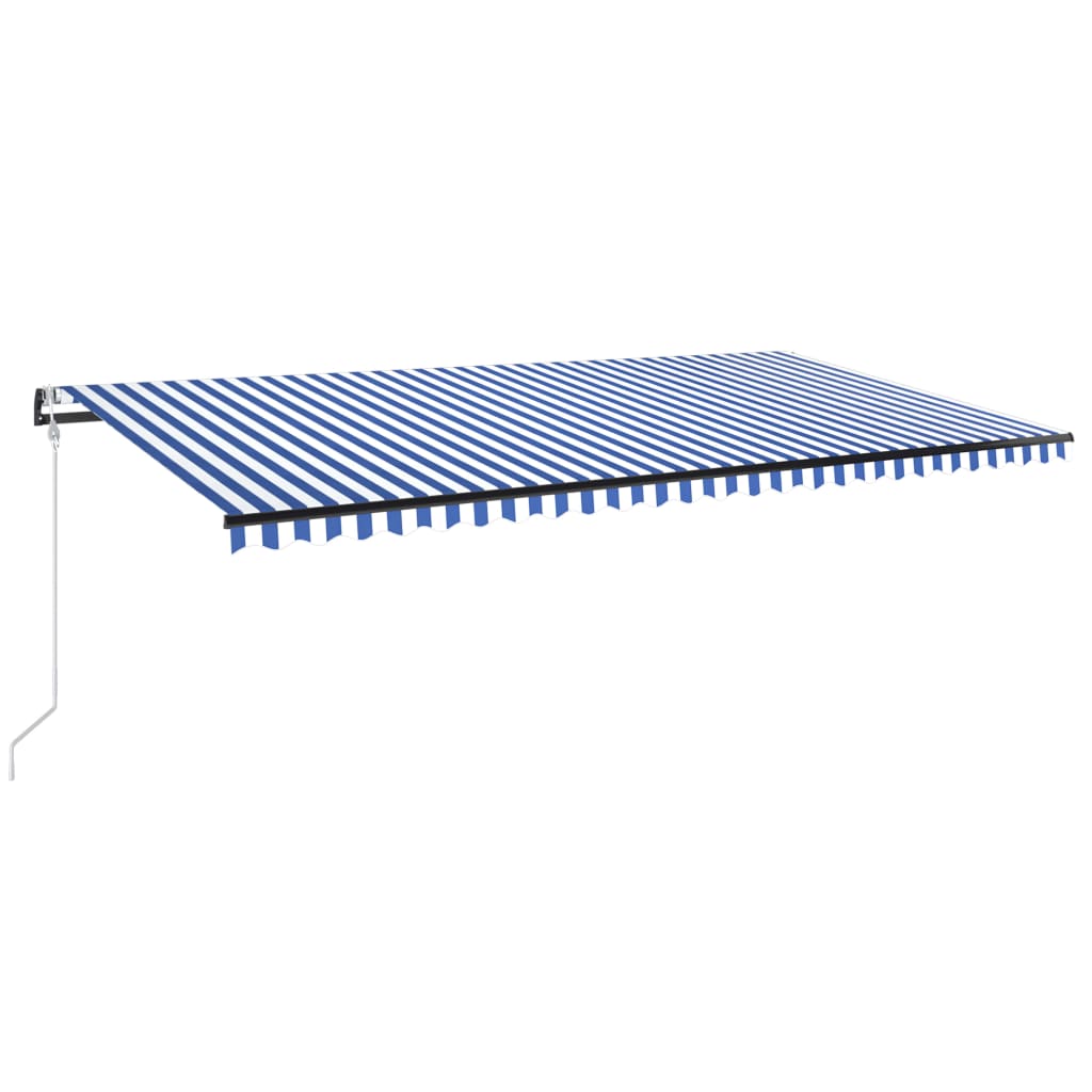 Copertina retractabila automat vidaXL, Aluminiu, 600 x 350 cm, Albastru/Alb