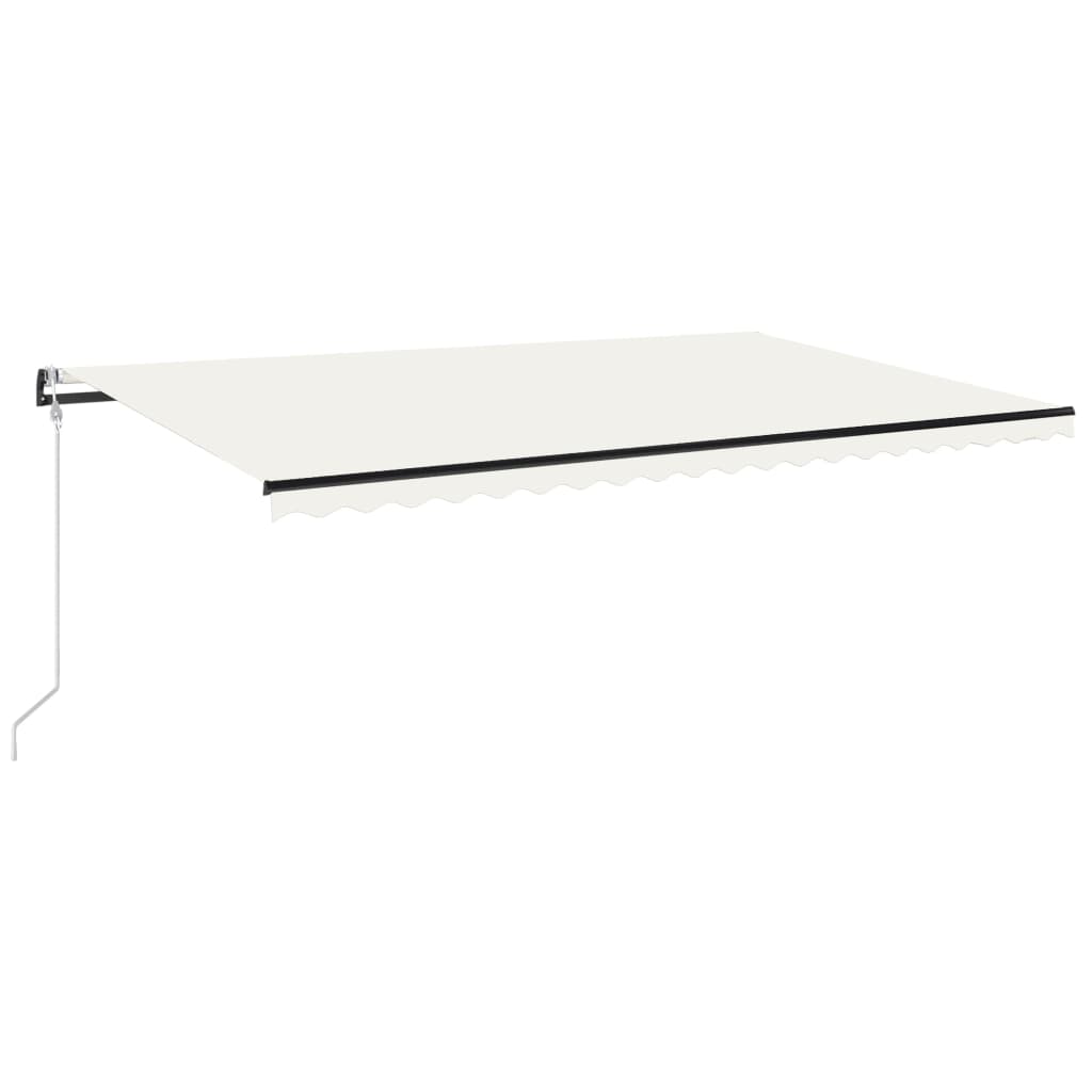 Copertina retractabila automat cu LED si senzor de vant vidaXL, Aluminiu, 500 x 350 cm, Crem