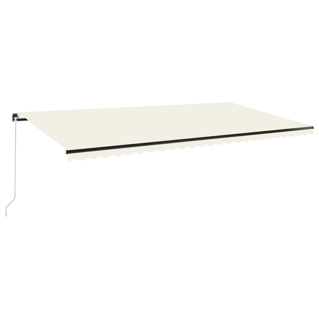 Copertina retractabila manual vidaXL, Aluminiu, 600 x 350 cm, Crem