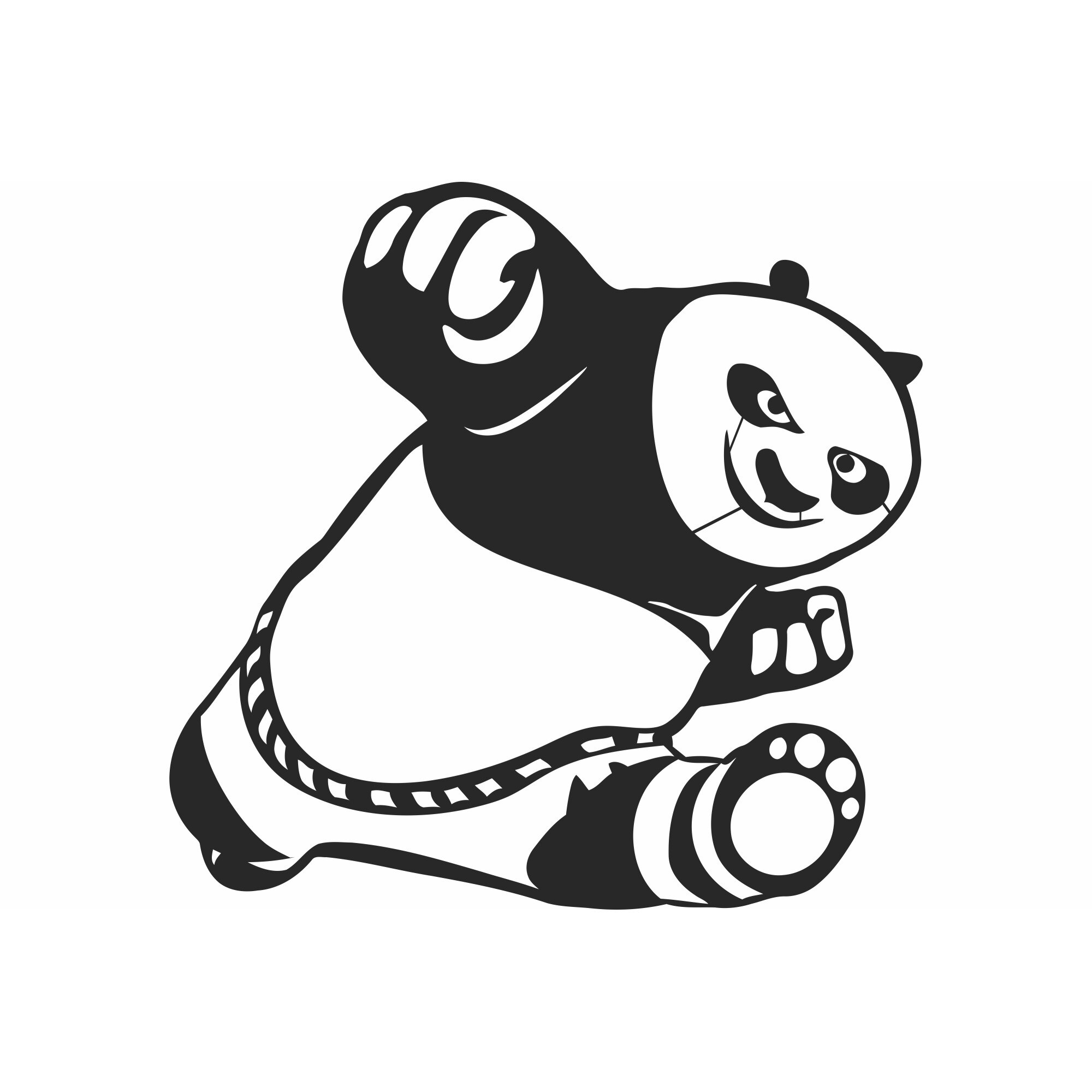 Decor perete Personalizabil Kung fu Panda din lemn 29 cm x 28 cm