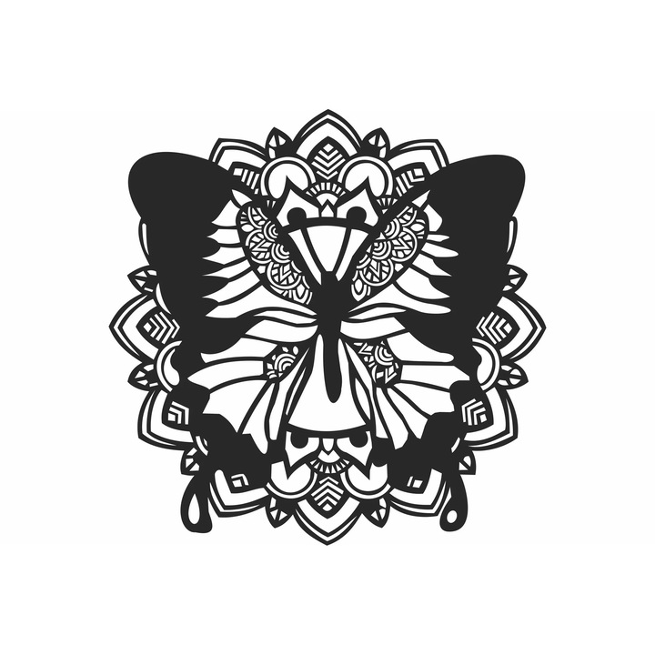 Decor perete Fluture Mandala HHH79 din lemn 38x38 cm