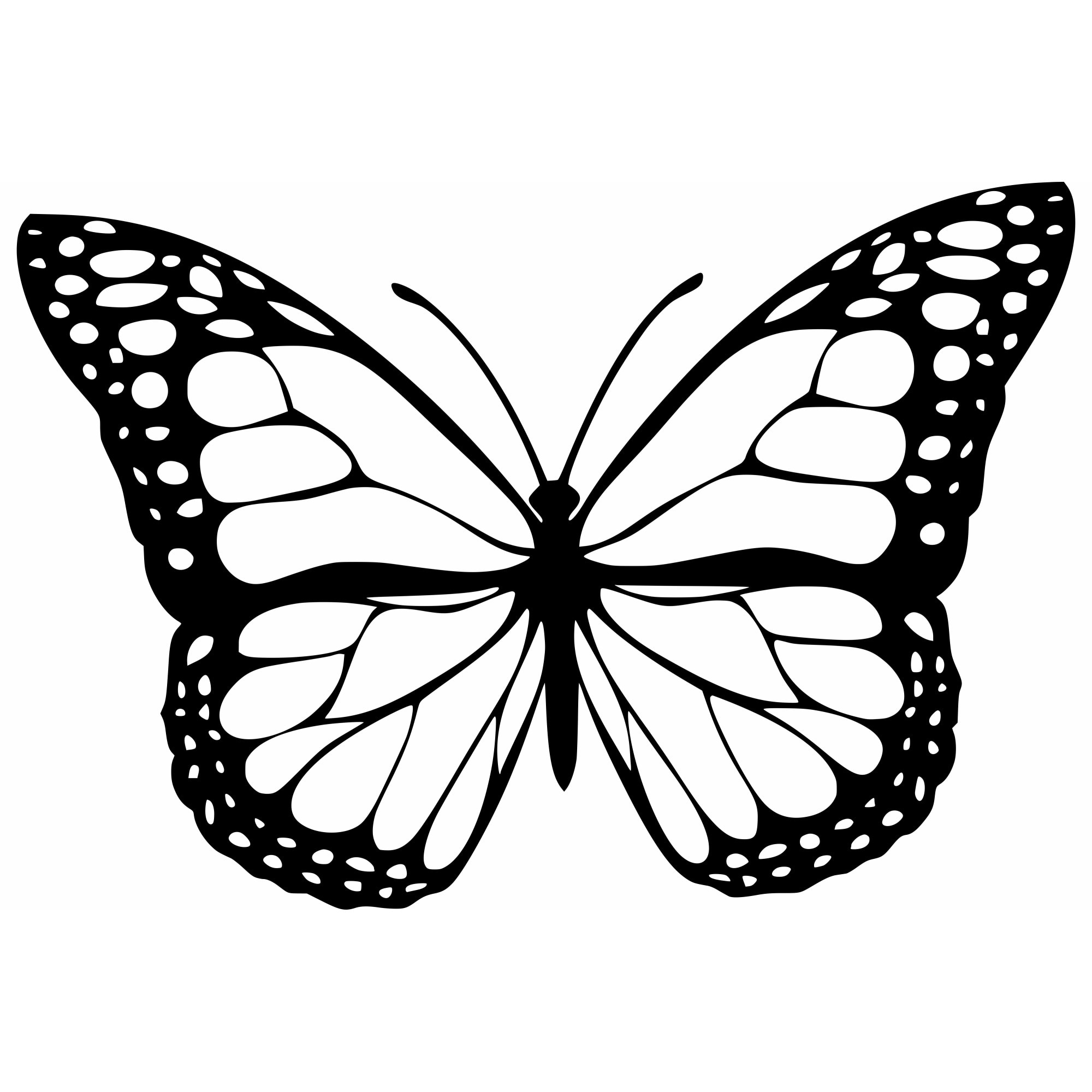 Decor perete Personalizabil Fluture cu Aripile Deschise din lemn 29 cm x 20 cm