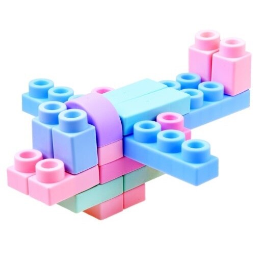 Set joc educativ 25 cuburi de construit din cauciuc siliconat ...