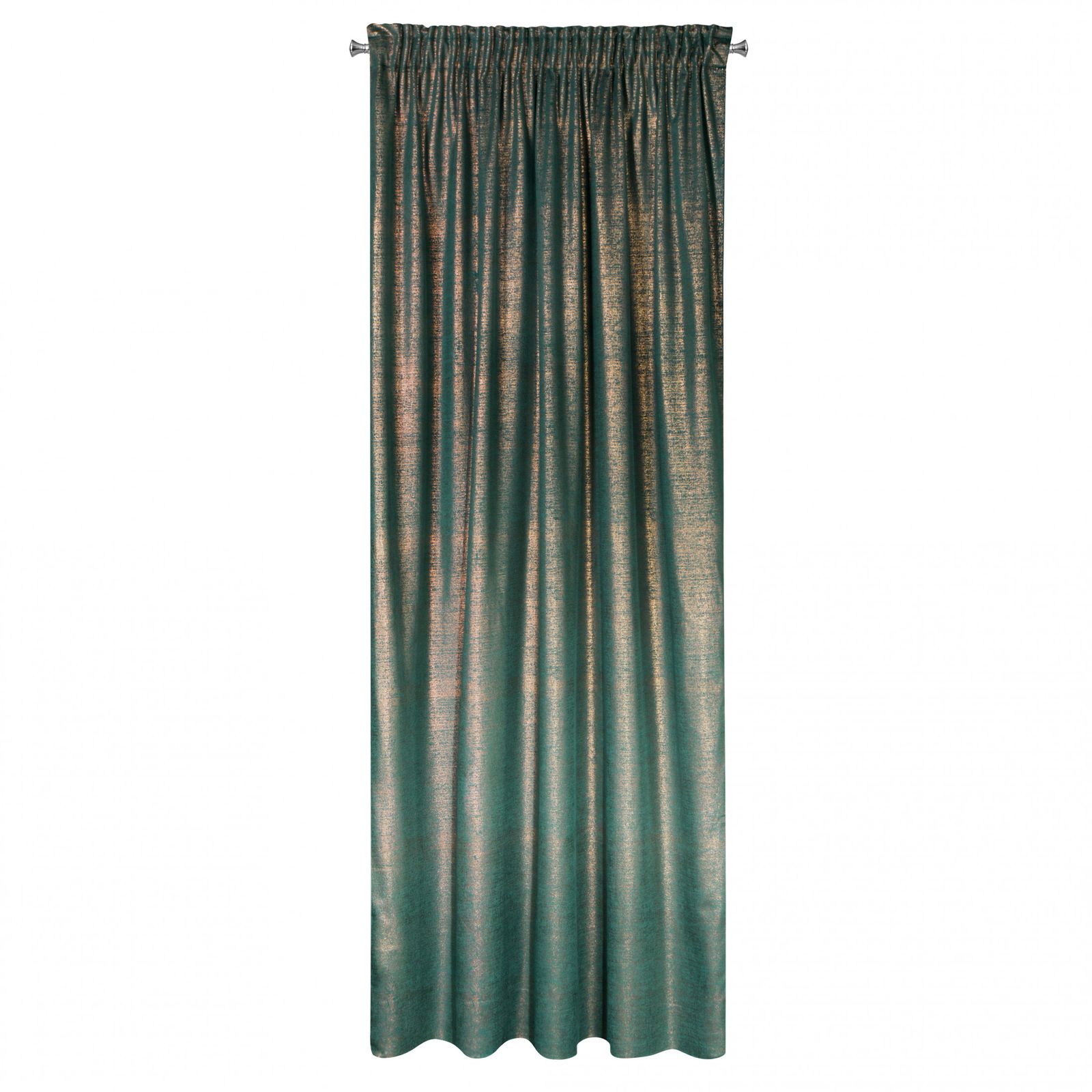 Perdea decorativa cu banda, AMBI 140x270 cm, Eurofirany, Turcoaz/ Cuprului