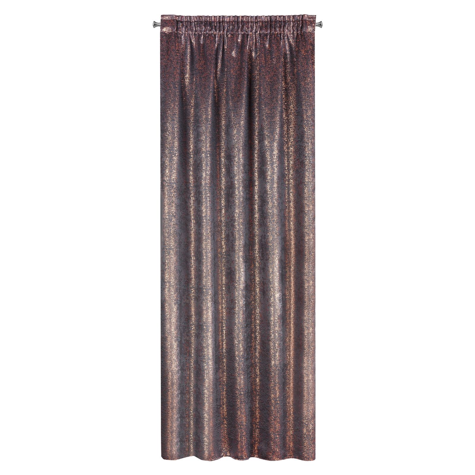 Perdea decorativa cu banda, EBRU 140x175 cm, Eurofirany, Negru/ Cuprului