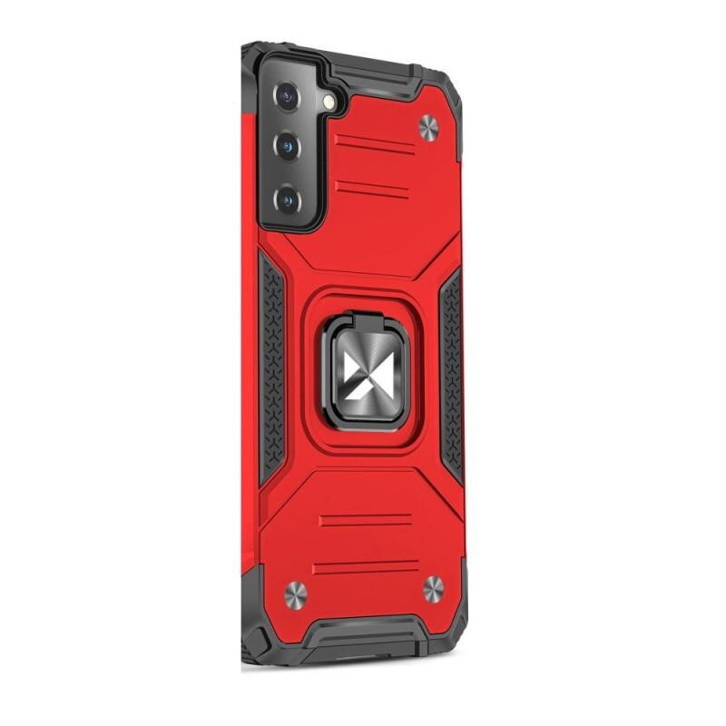 Carcasa Wozinsky Ring Armor compatibila cu Samsung Galaxy S21, Functie magnetica, Red
