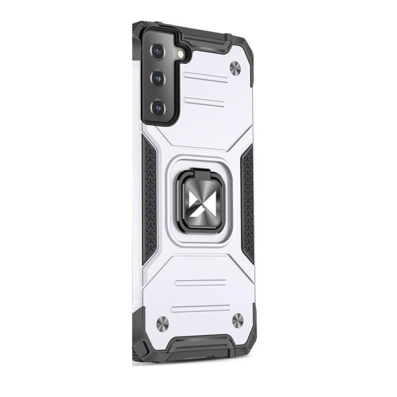 Carcasa Wozinsky Ring Armor compatibila cu Samsung Galaxy S21, Functie magnetica, Silver