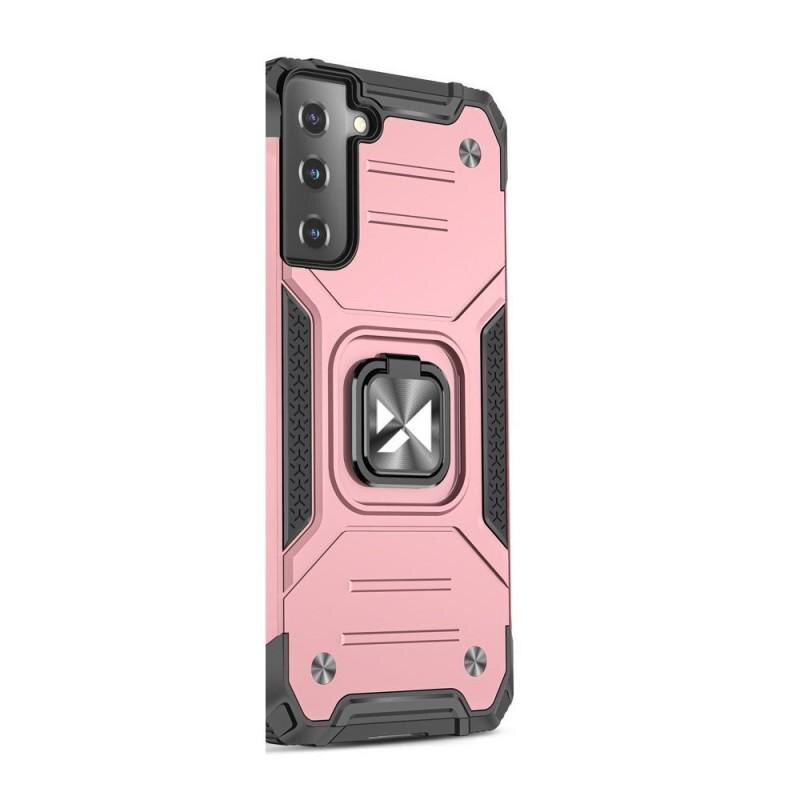 Carcasa Wozinsky Ring Armor compatibila cu Samsung Galaxy S21 Plus, Functie magnetica, Pink
