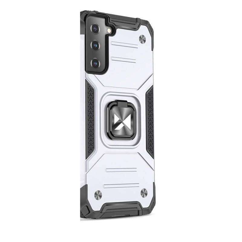 Carcasa Wozinsky Ring Armor compatibila cu Samsung Galaxy S21 Plus, Functie magnetica, Silver