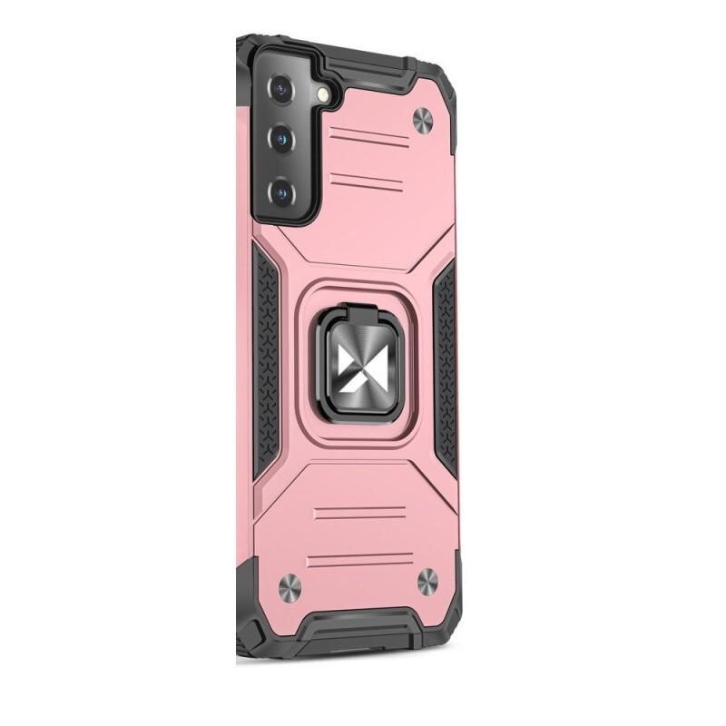 Carcasa Wozinsky Ring Armor compatibila cu Samsung Galaxy S21, Functie magnetica, Pink