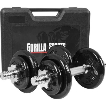 Set gantere regalbile, Gorilla Sports, discuri fier, 2 bucati de gantere Set gantere regalbile, Gorilla Sports, discuri fier, 2 bucati de gantere
