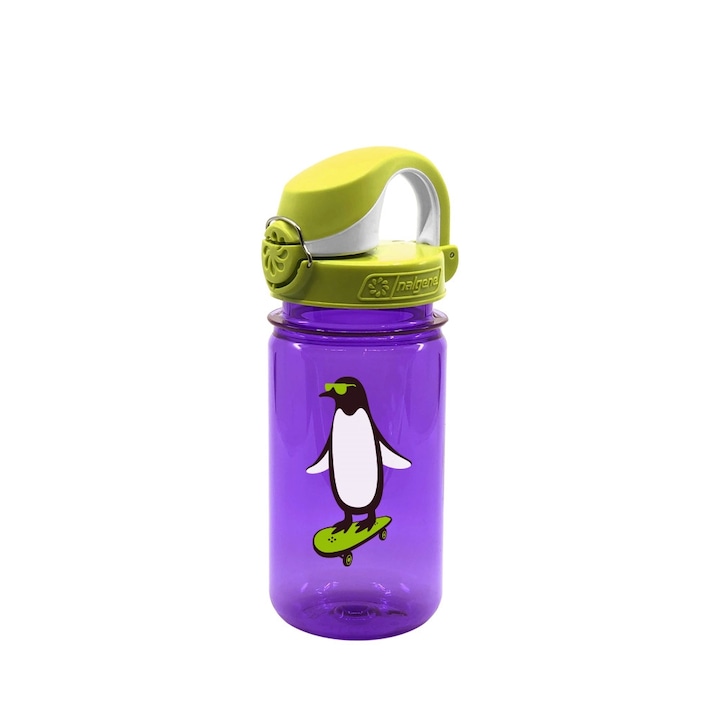 Nalgene On The Fly palack gyerekeknek 0,35 l lila pingvinnel Turisztika SZABAD LEVEGŐN eszközök Turisztikai konyha Túraedények evőeszközök palackok