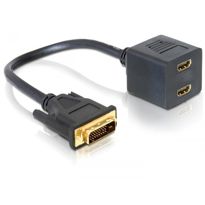 Aдаптер Delock 65069, DVI 25 мъжки към 2x HDMI женски