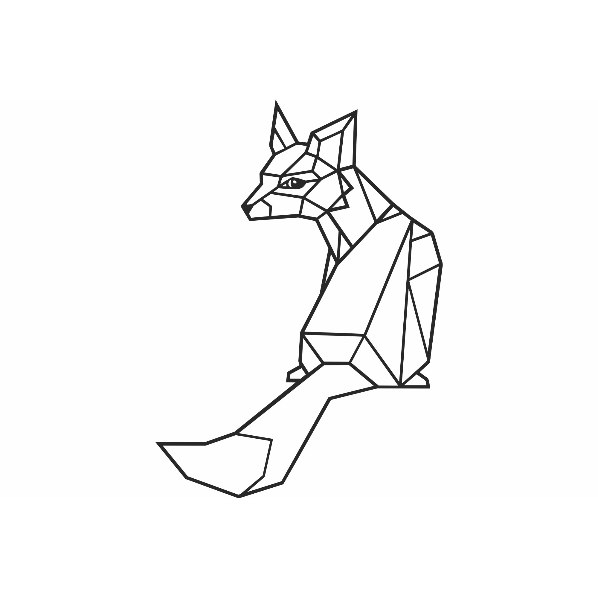 Decor Personalizabil Geometric perete Vulpe din lemn 21 cm x 29 cm