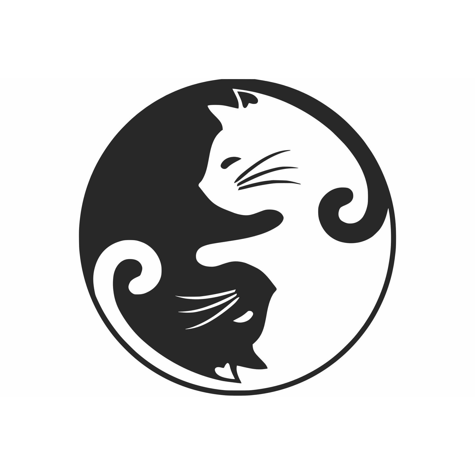 Decor perete Personalizabil Pisica Ying Yang din lemn 29 cm x 29 cm