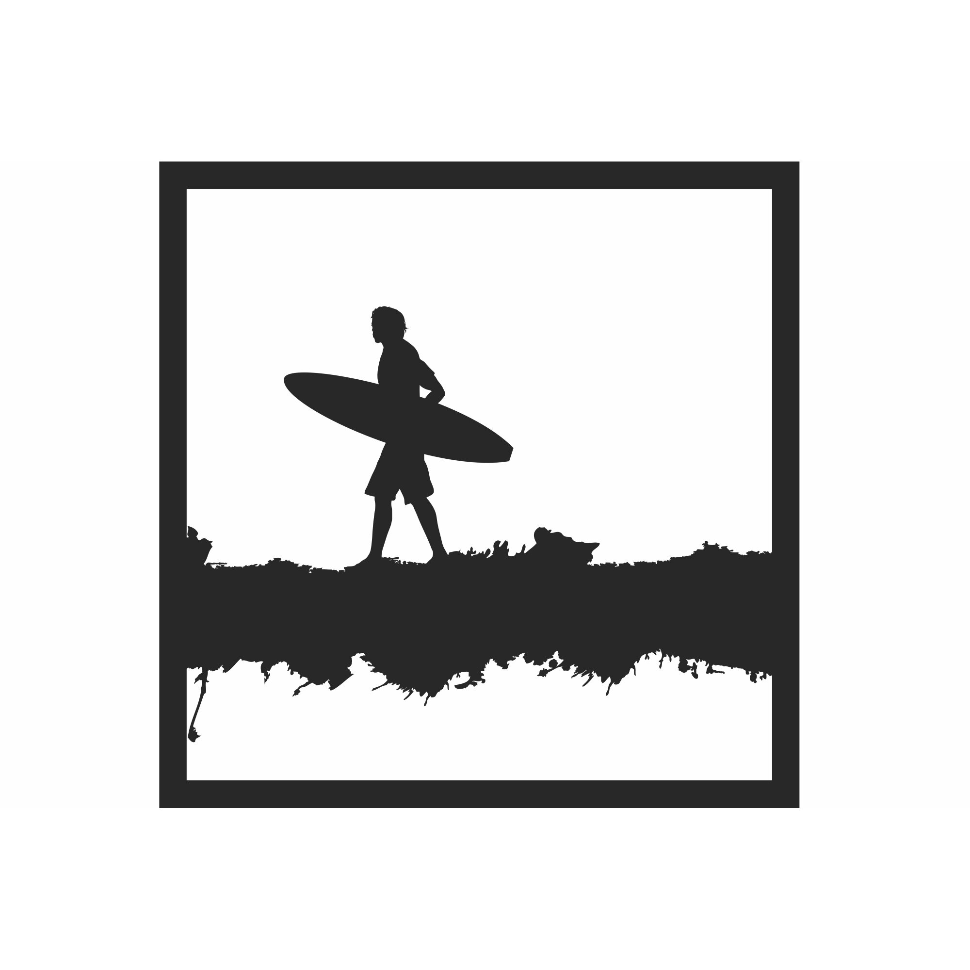 Decor perete Personalizabil Surfer din lemn 29 cm x 29 cm