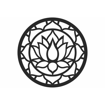 Decor perete Personalizabil Floare Lotus Mandala din lemn 38 cm x 38 cm Decor perete Personalizabil Floare Lotus Mandala din lemn 38 cm x 38 cm