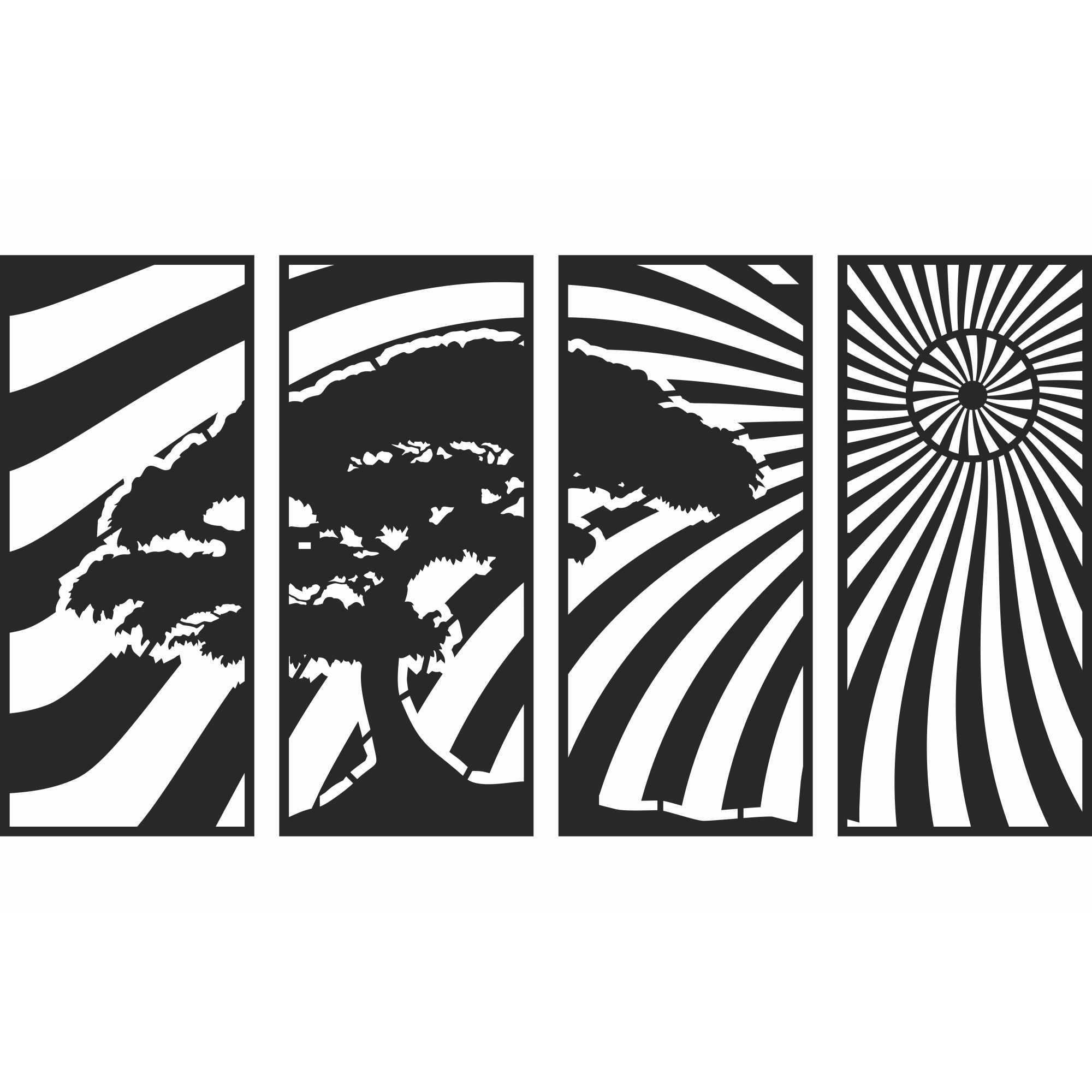 Decor perete Personalizabil 4 Parti 3D Copac din lemn 71 cm x 38 cm