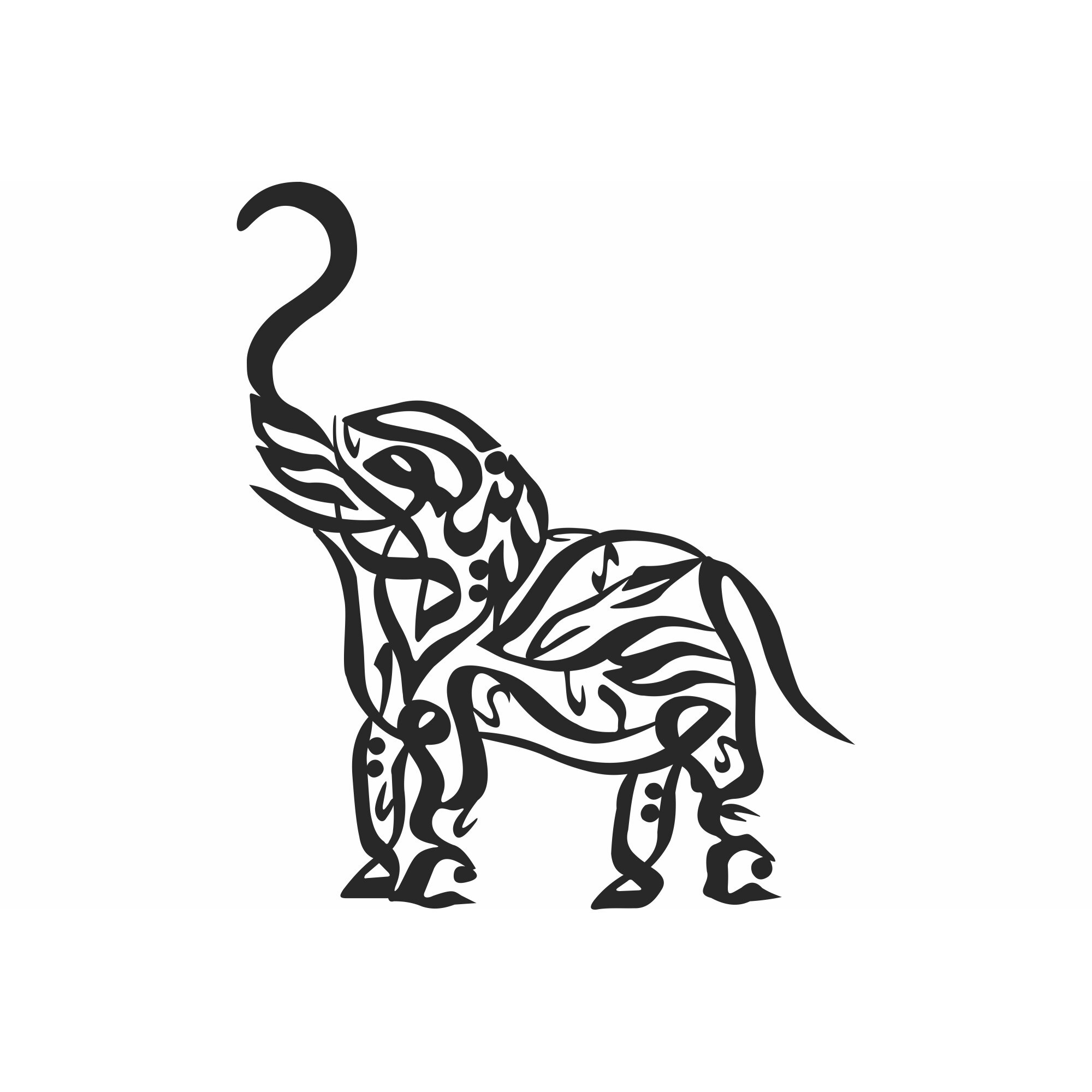 Decor Personalizabil Geometric perete Elefant din lemn 38 cm x 45 cm