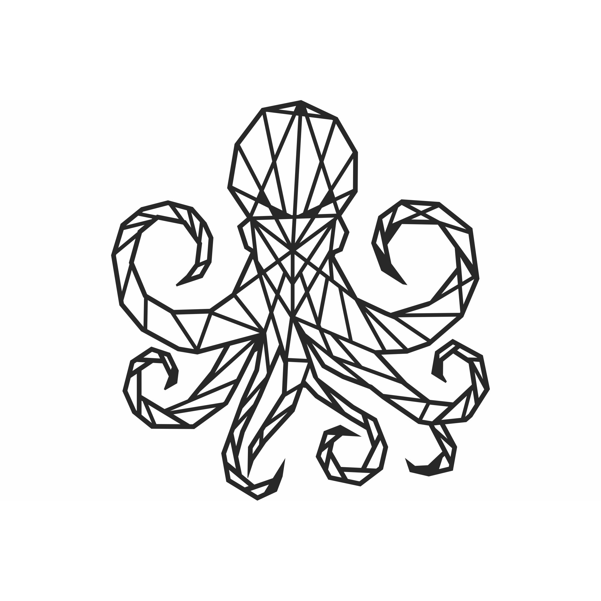 Decor Personalizabil Geometric perete Caracatita din lemn 29 cm x 27 cm