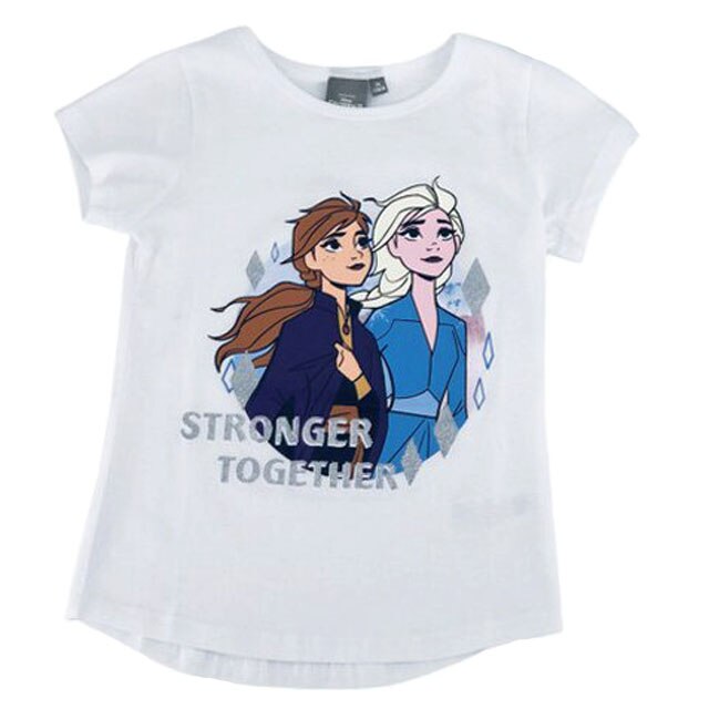 Tricou fete, Stronger together, alb 128 cm