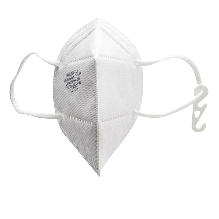 Masca de protectie respiratorie FFP3 , Hermes Gift , 5 straturi , Alba