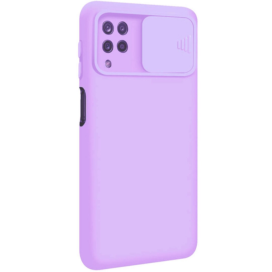 Husa de silicon pentru Samsung Galaxy A12, Privacy, Anti Spy, Acoperire si Protectie Camera, Lens Cover, Protectie completa, Special Optim Tech, Mov