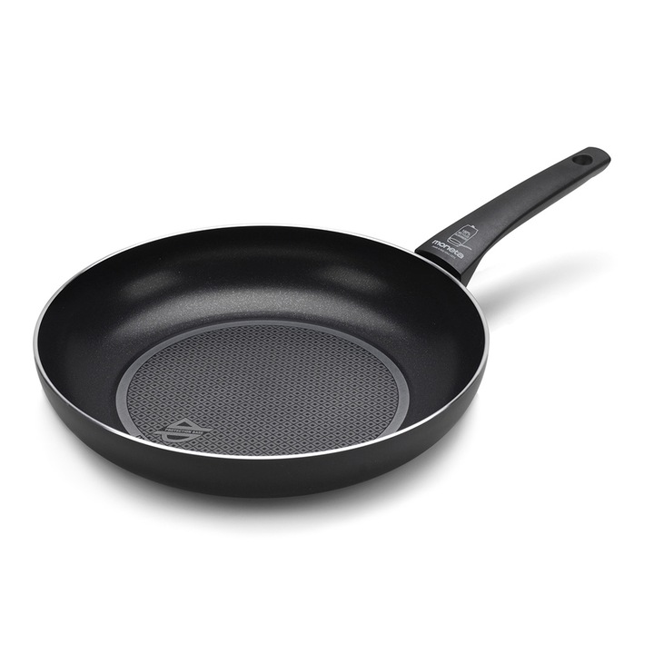 Тиган Moneta, Алуминиев, Незалепващо, Индукционен, Черен, 30 см
