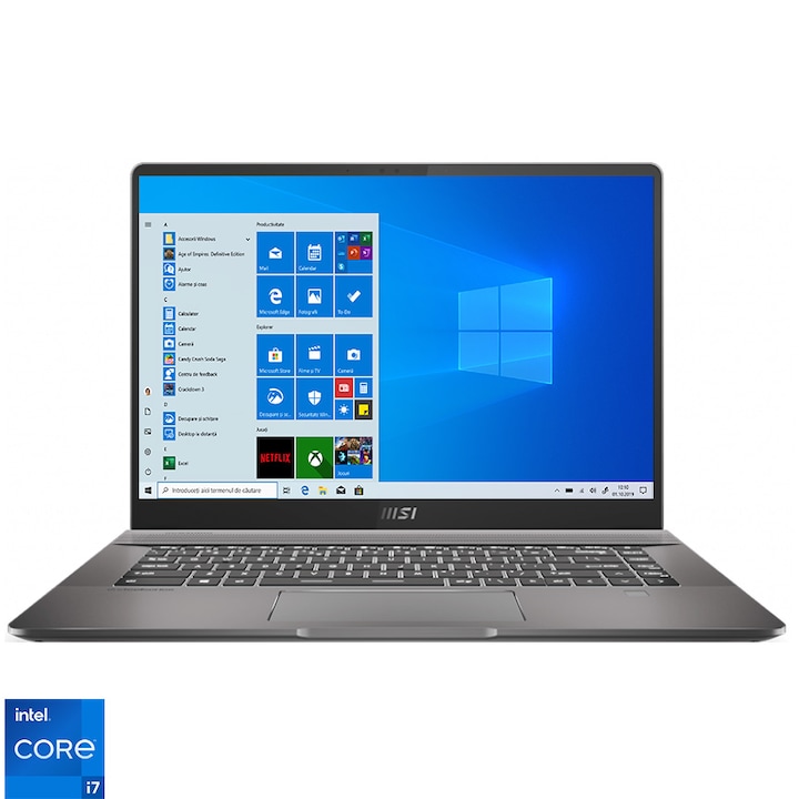 Laptop MSI Creator Z16 A11UET-049RO cu procesor Intel® Core™ i7-11800H, 16”, QHD+, 32GB, 1TB SSD, NVIDIA® GeForce RTX™ 3060 6GB, Windows 10 Pro, Lunar Gray