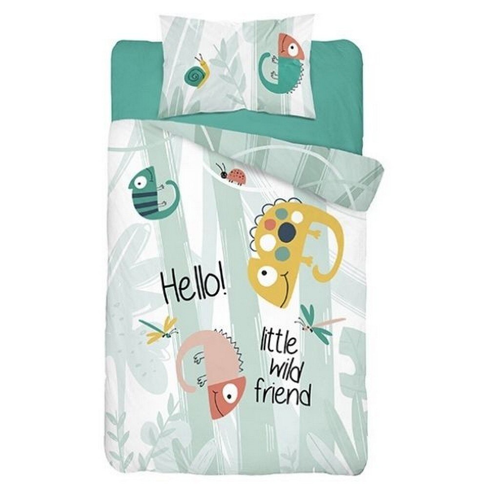 Lenjerie de pat copii Detexpol, Cameleon, Bumbac, 100x135cm