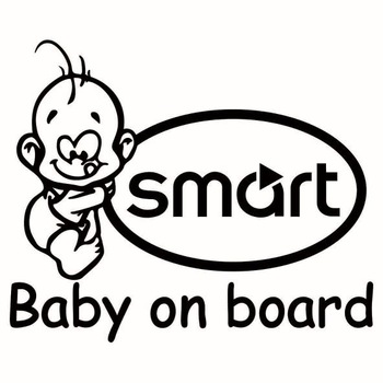 Sticker decorativ auto, logo Smart, Baby on Board, negru Sticker decorativ auto, logo Smart, Baby on Board, negru